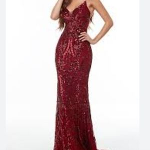 Quiz Sequin Dress mermaid prom wedding red burgundy